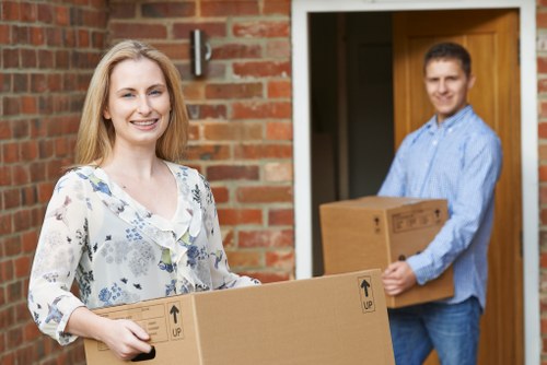 Packed furniture and boxes for a city flat move in Italy