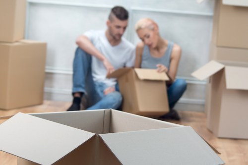 Apartment move with removal staff in a historic Italian building