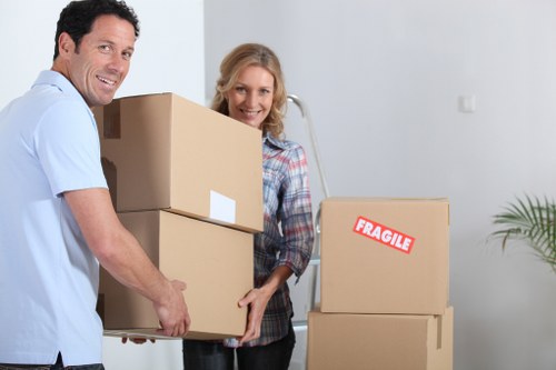 Commercial packing boxes and shipping materials used in Italy